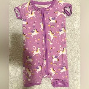Little sleepies unicorn shortie